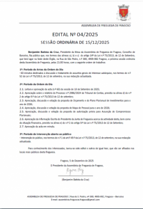 Sess&atilde;o ordin&aacute;ria 04/2025