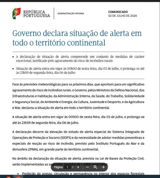 Situa&ccedil;&atilde;o de Alerta