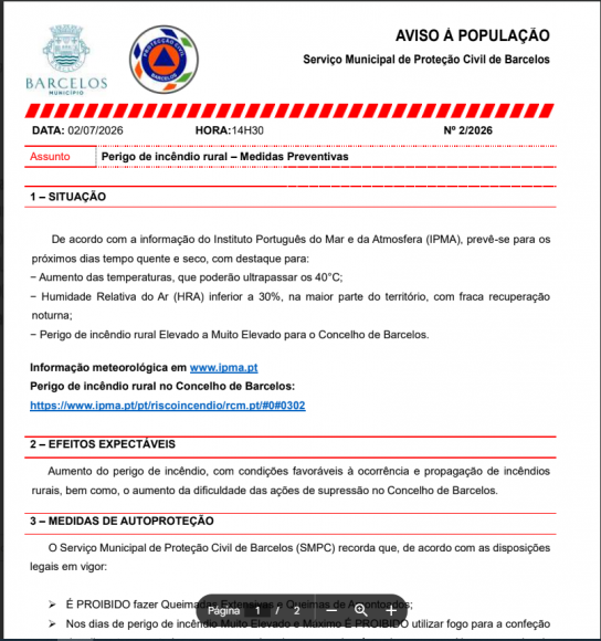 Aviso &agrave; popula&ccedil;&atilde;o