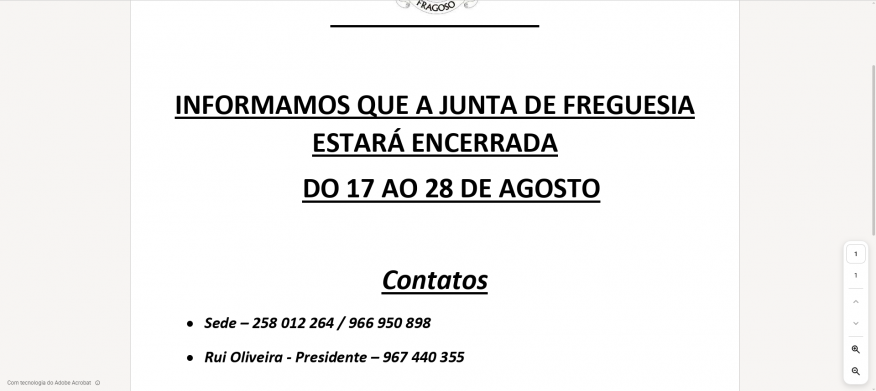 Aviso F&eacute;rias