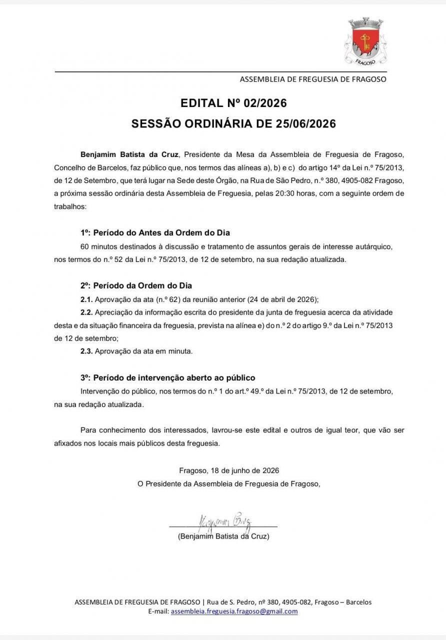 Sess&atilde;o ordin&aacute;ria 02/2026